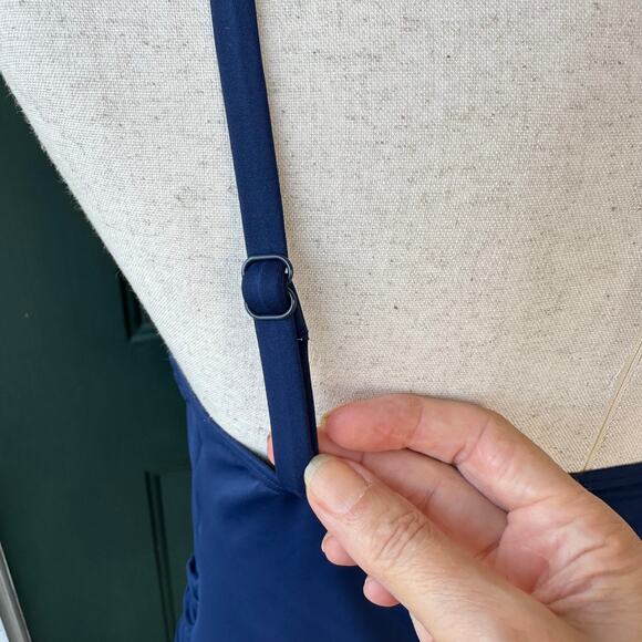 NWT Talbots One Shoulder Swimsuit Top Sz 12 Navy Pink Colorblock Asymmetrical - Picture 5 of 8